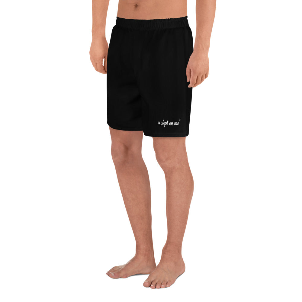 U SLEPT ON ME logo Men's Athletic Long Shorts